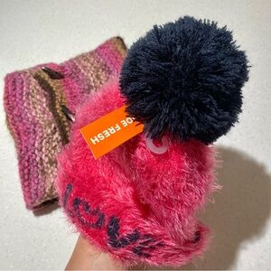 Valentine’s Hot PINK Love ❤️ Teddy soft pompon toque